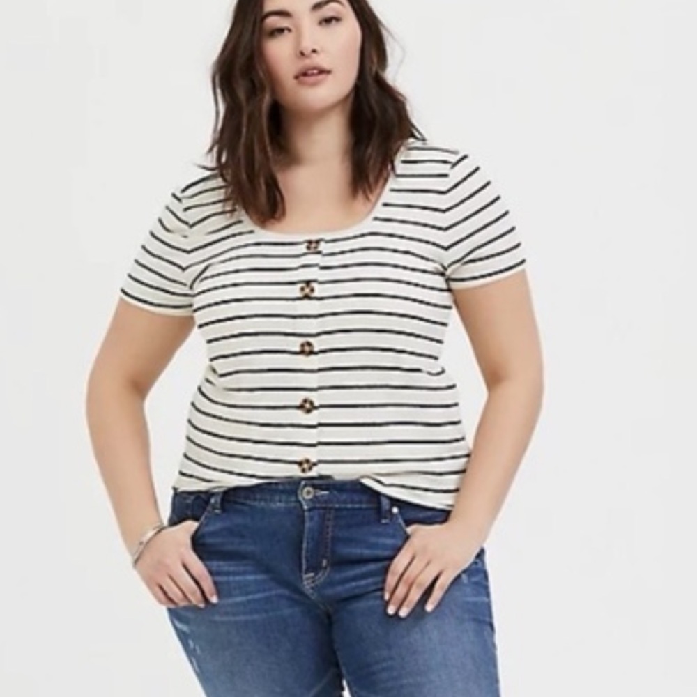 Striped Black and White Women's Top